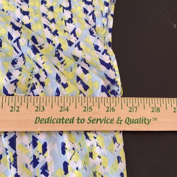 Ava & Viv geometric plus size blouse 3XL blue green short sleeve - Picture 5 of 6